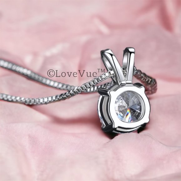 Certified 1ct. t.w. Diamond Moissanite Solitaire Necklace - Picture 3 of 14
